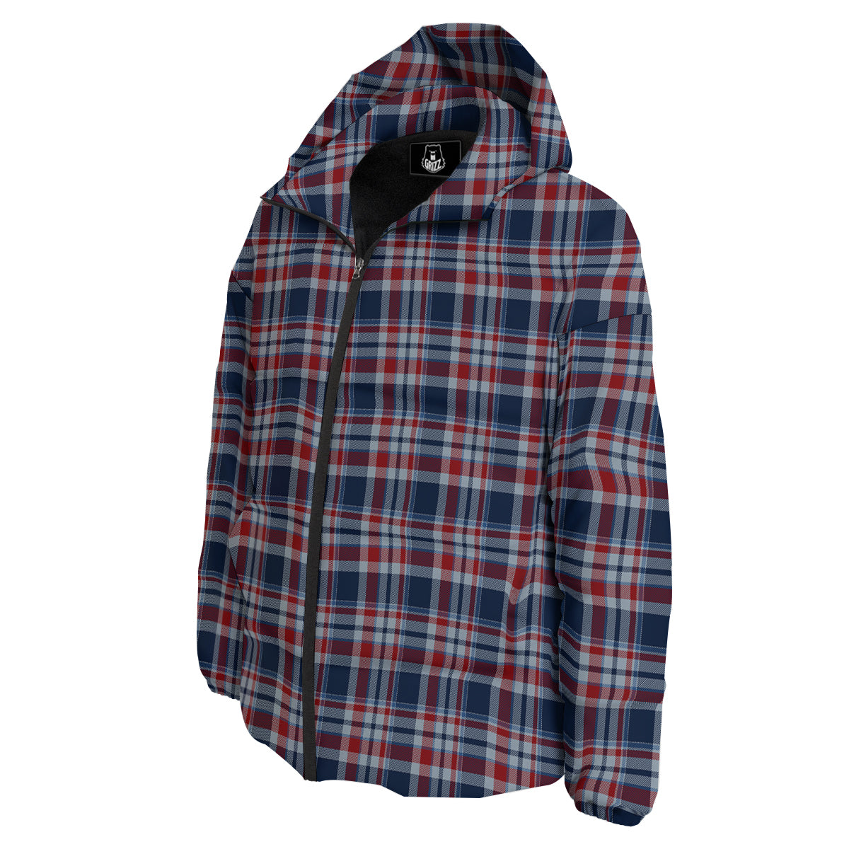 American Plaid Print Pattern Down Jacket-grizzshop