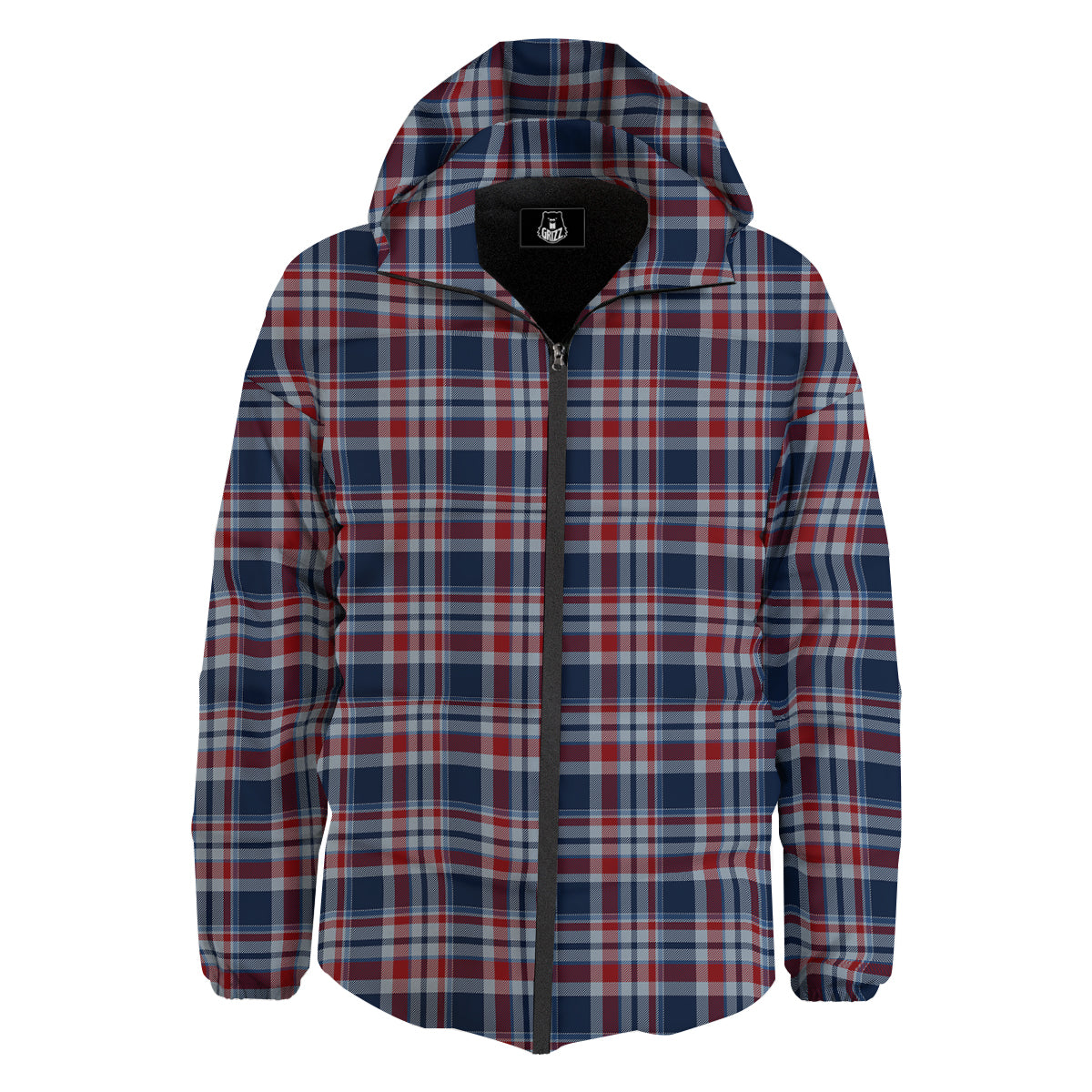 American Plaid Print Pattern Down Jacket-grizzshop