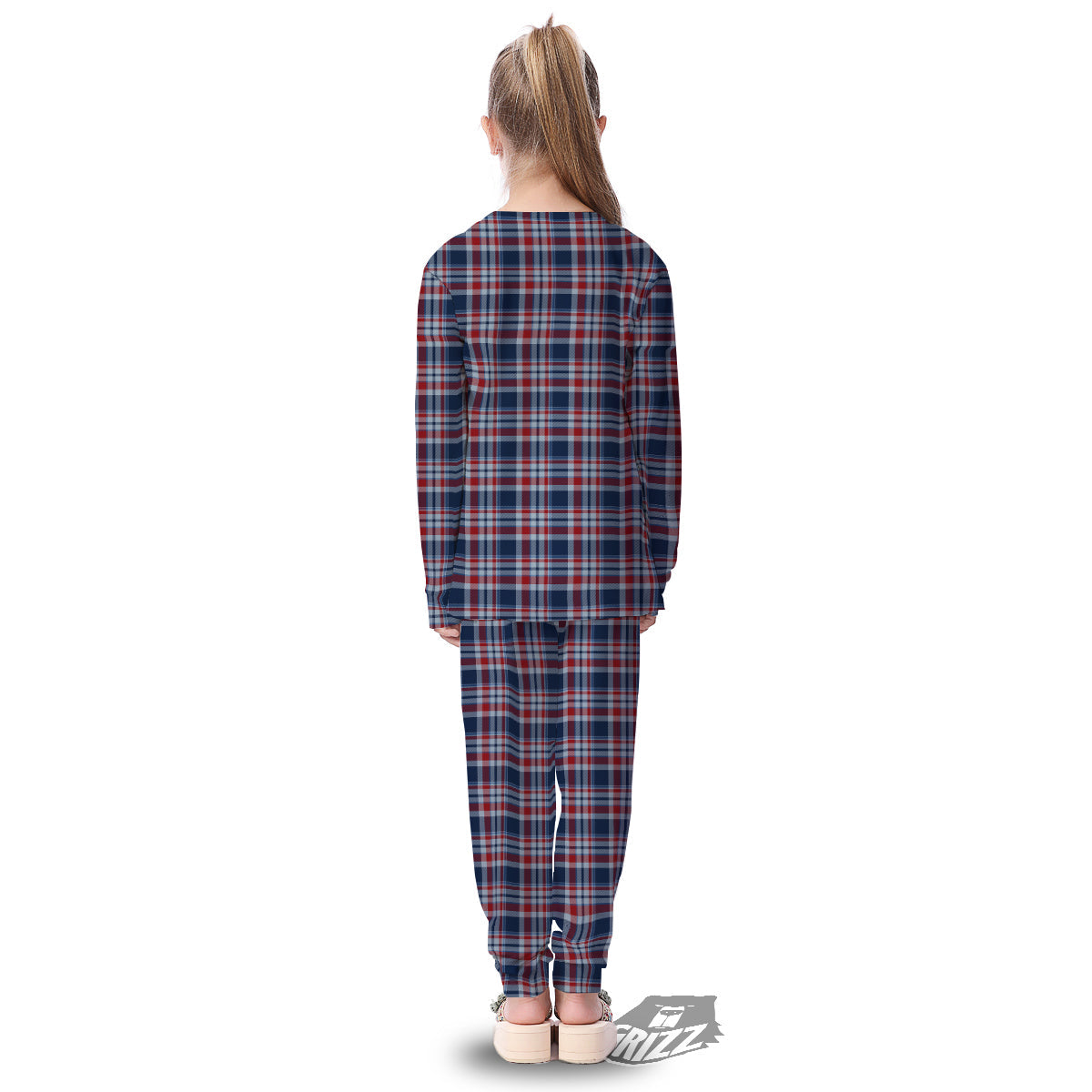 American Plaid Print Pattern Kid's Pajamas-grizzshop