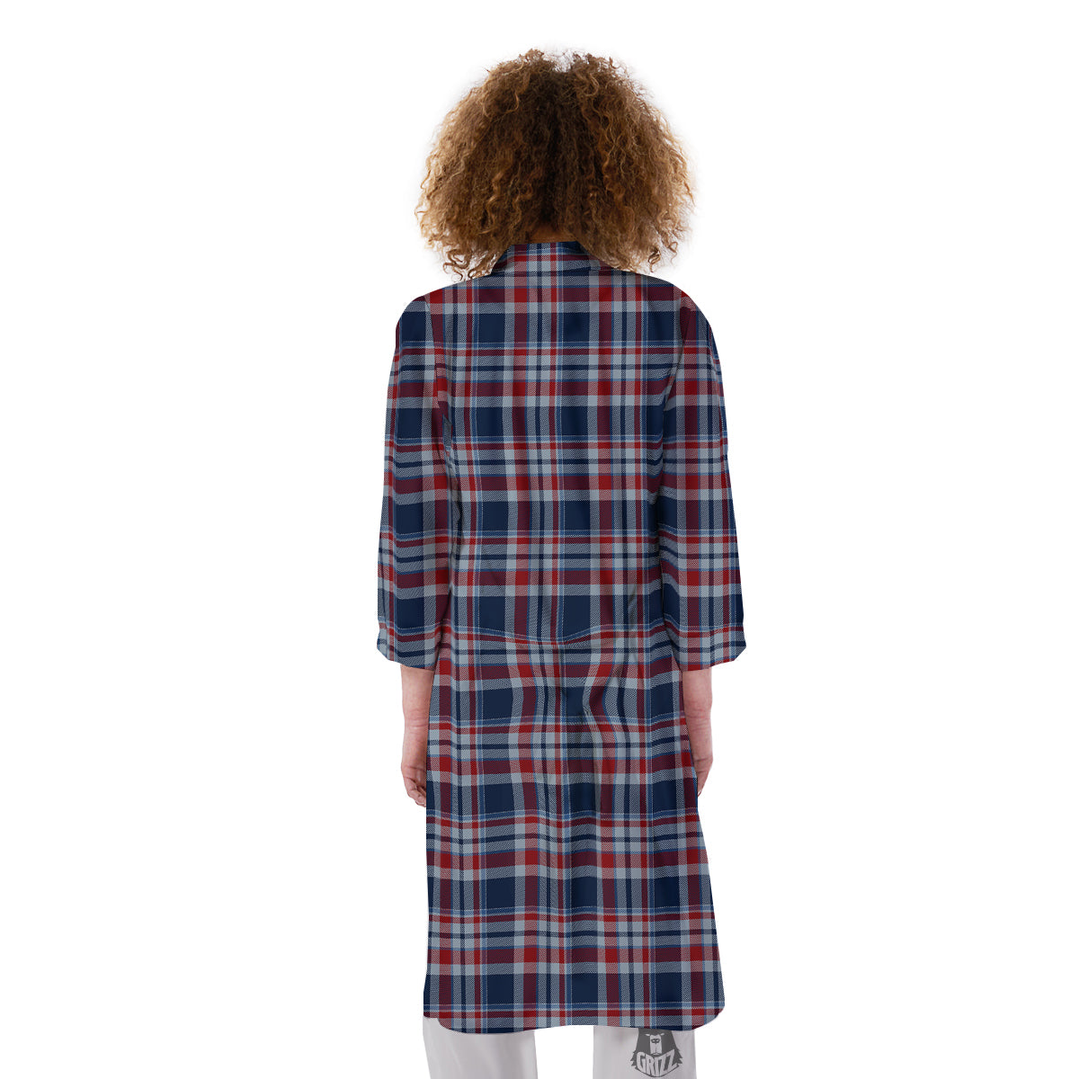 American Plaid Print Pattern Kimono-grizzshop