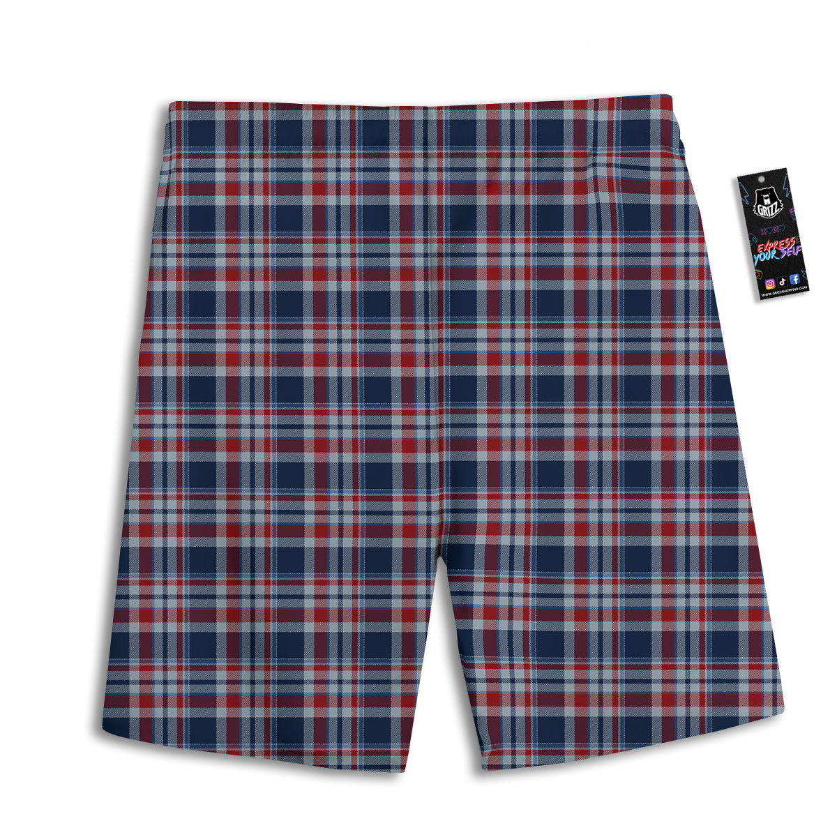 American Plaid Print Pattern Men's Athletic Shorts