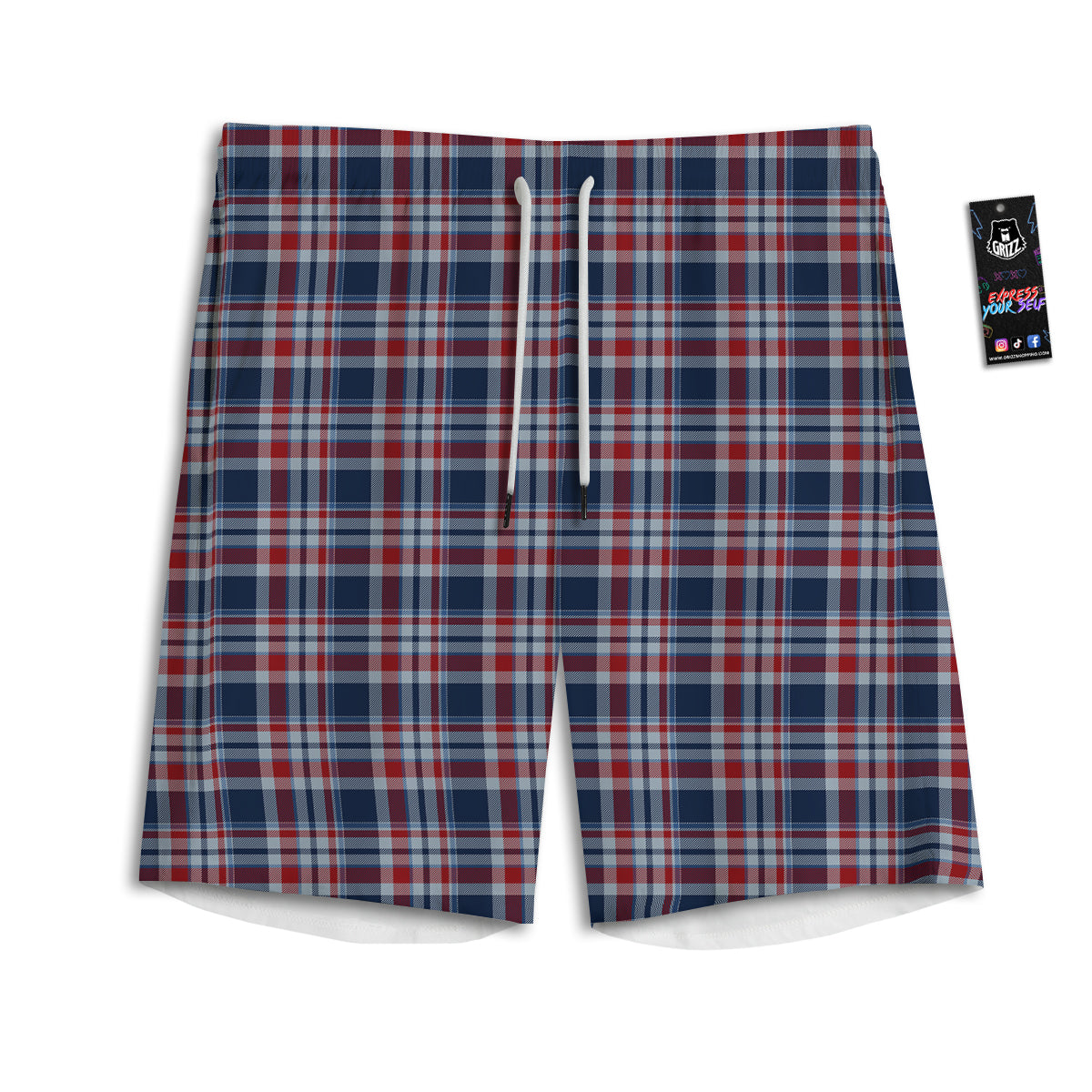 American Plaid Print Pattern Men's Athletic Shorts