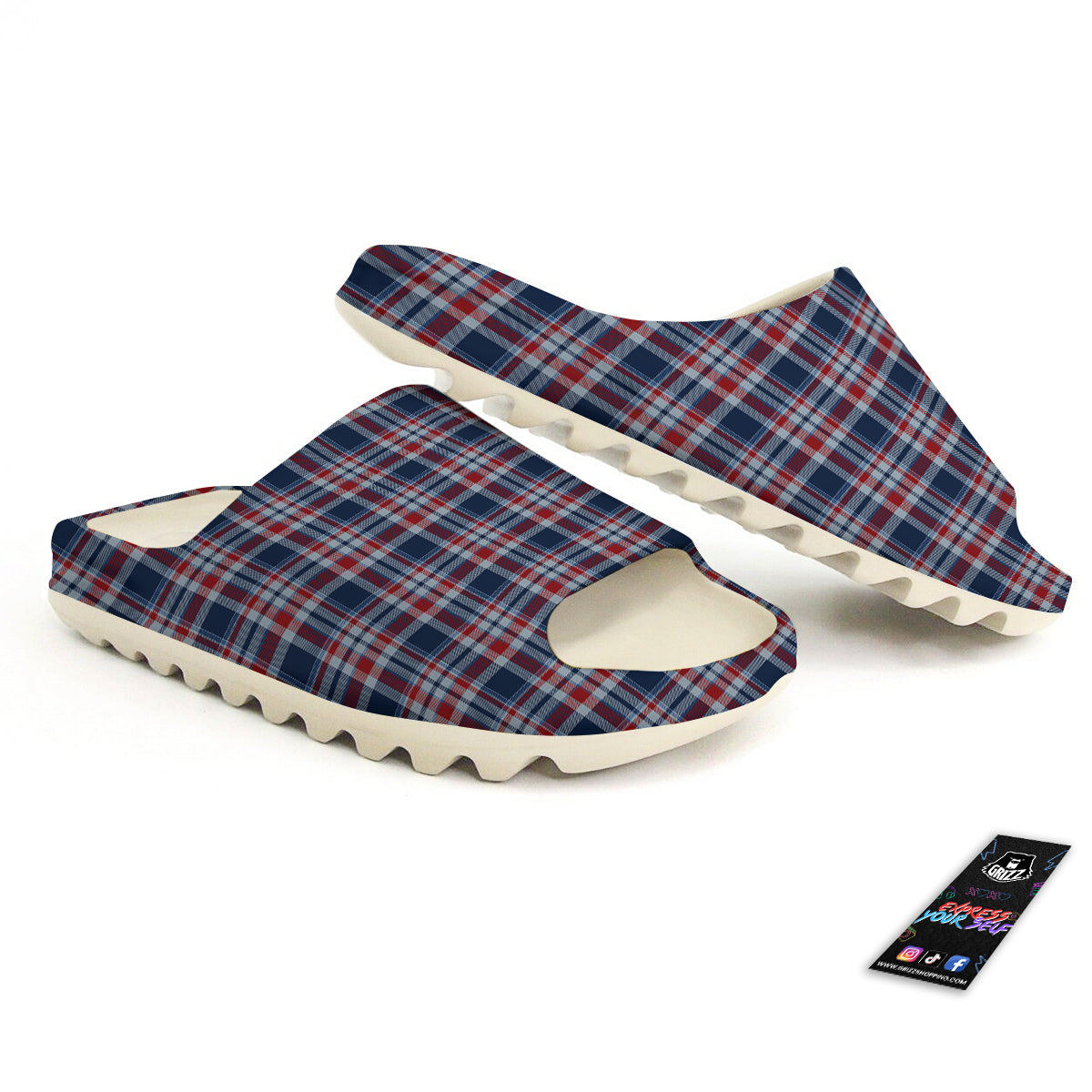 American Plaid Print Pattern Sandals-grizzshop