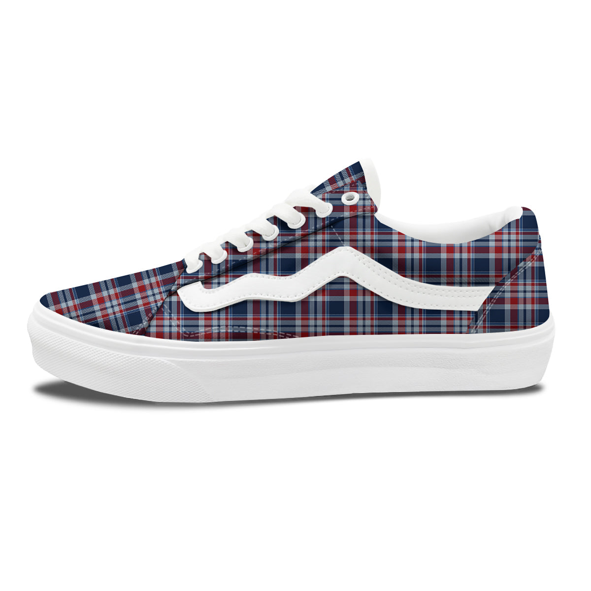 American Plaid Print Pattern Skate Shoes-grizzshop