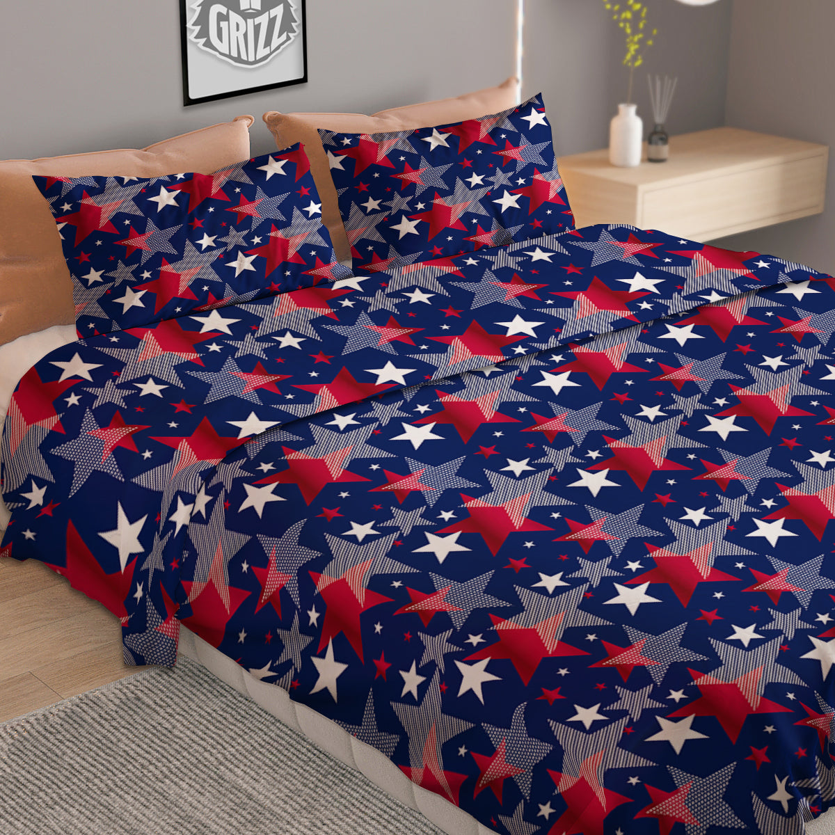 American Star 4th of July Print Pattern Duvet Cover Bedding Set