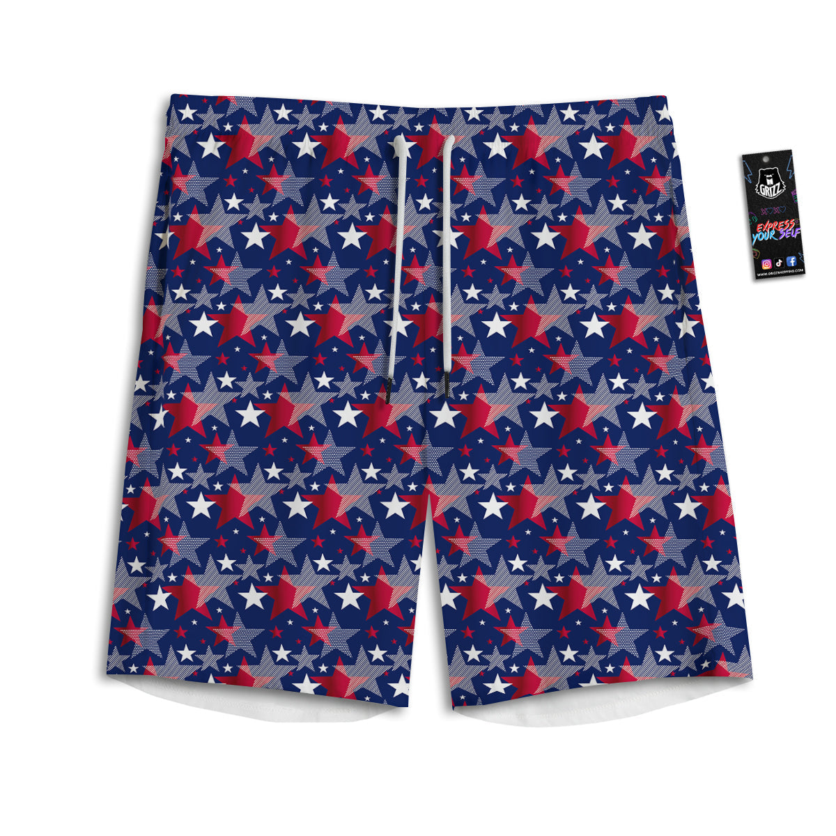 American Star 4th of July Print Pattern Men's Athletic Shorts