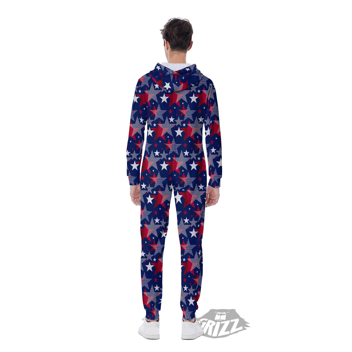 American Star 4th of July Print Pattern Men's Jumpsuit-grizzshop