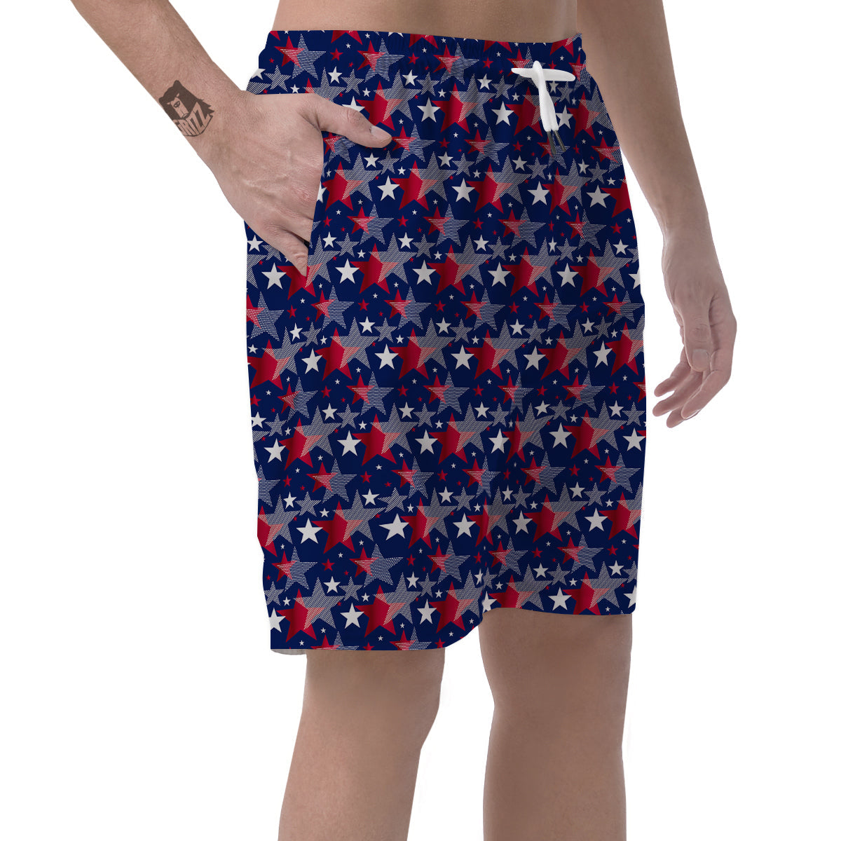 American Star 4th of July Print Pattern Men's Shorts-grizzshop