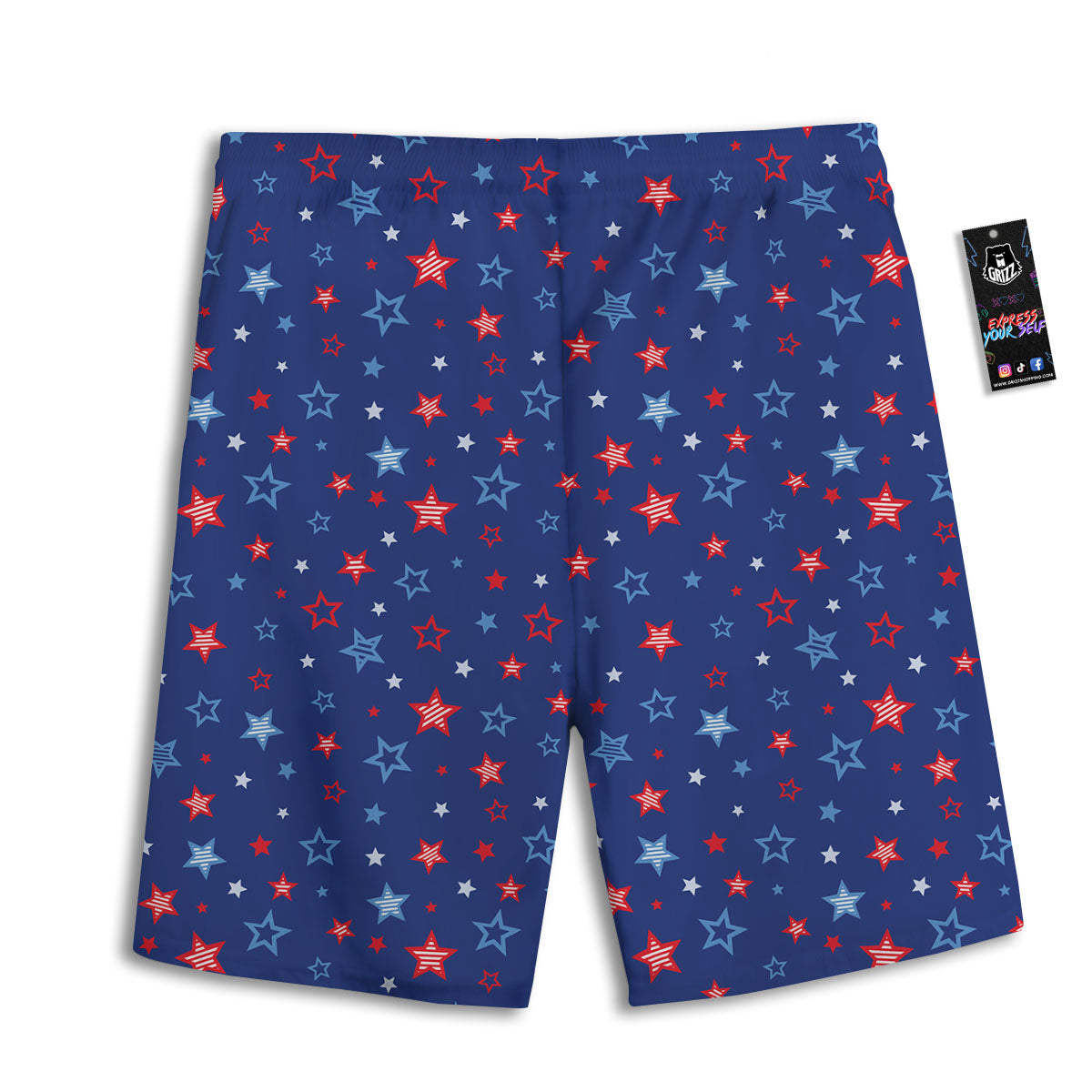 American Star Blue And Red Print Pattern Men's Athletic Shorts