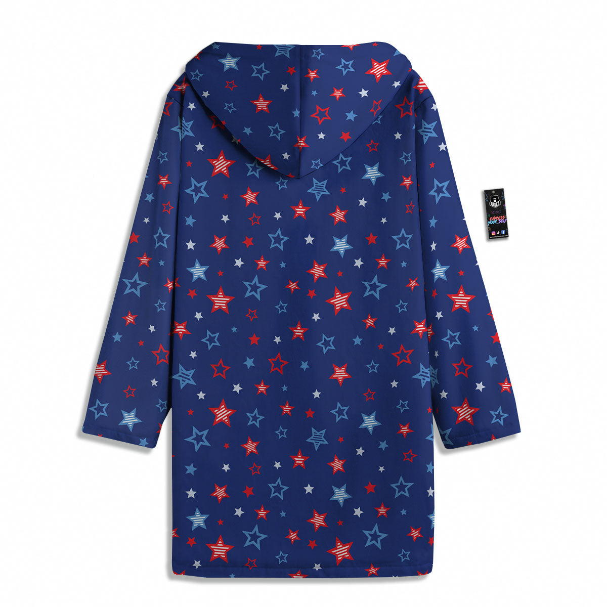 American Star Blue And Red Print Pattern Men's Windbreaker Jacket-grizzshop