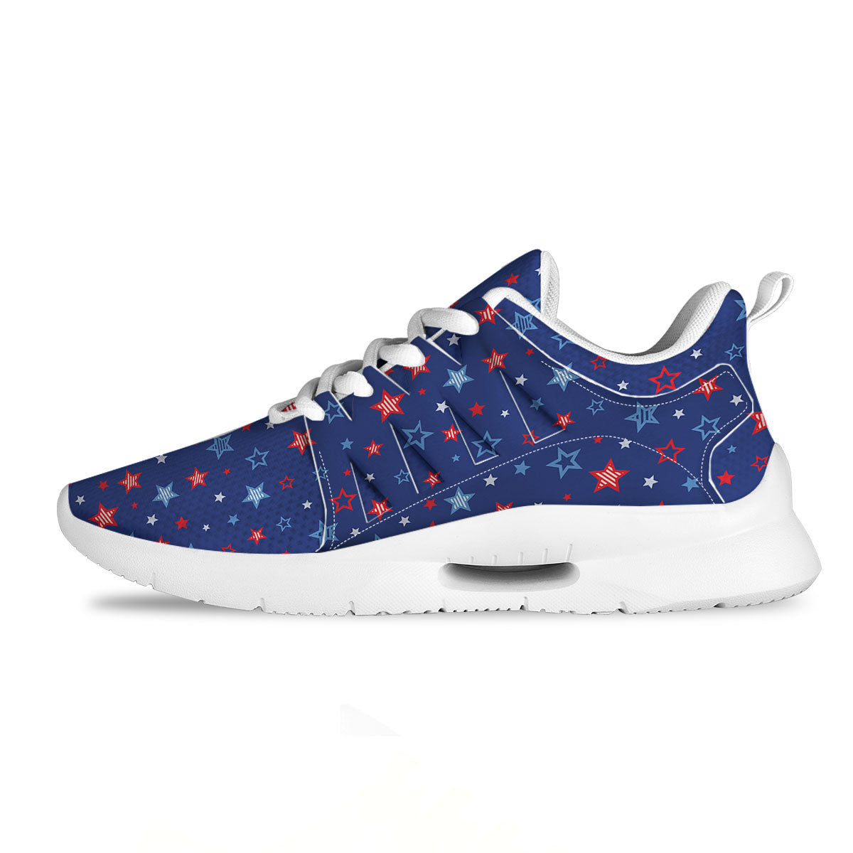 American Star Blue And Red Print Pattern Tennis Shoes-grizzshop