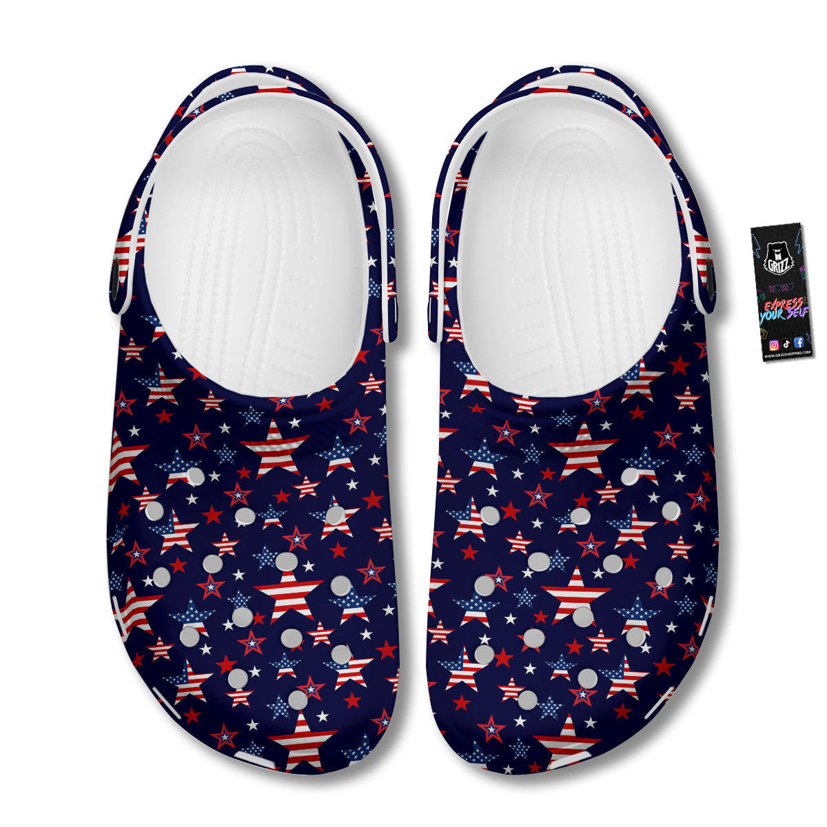American Star Print Pattern Clog-grizzshop