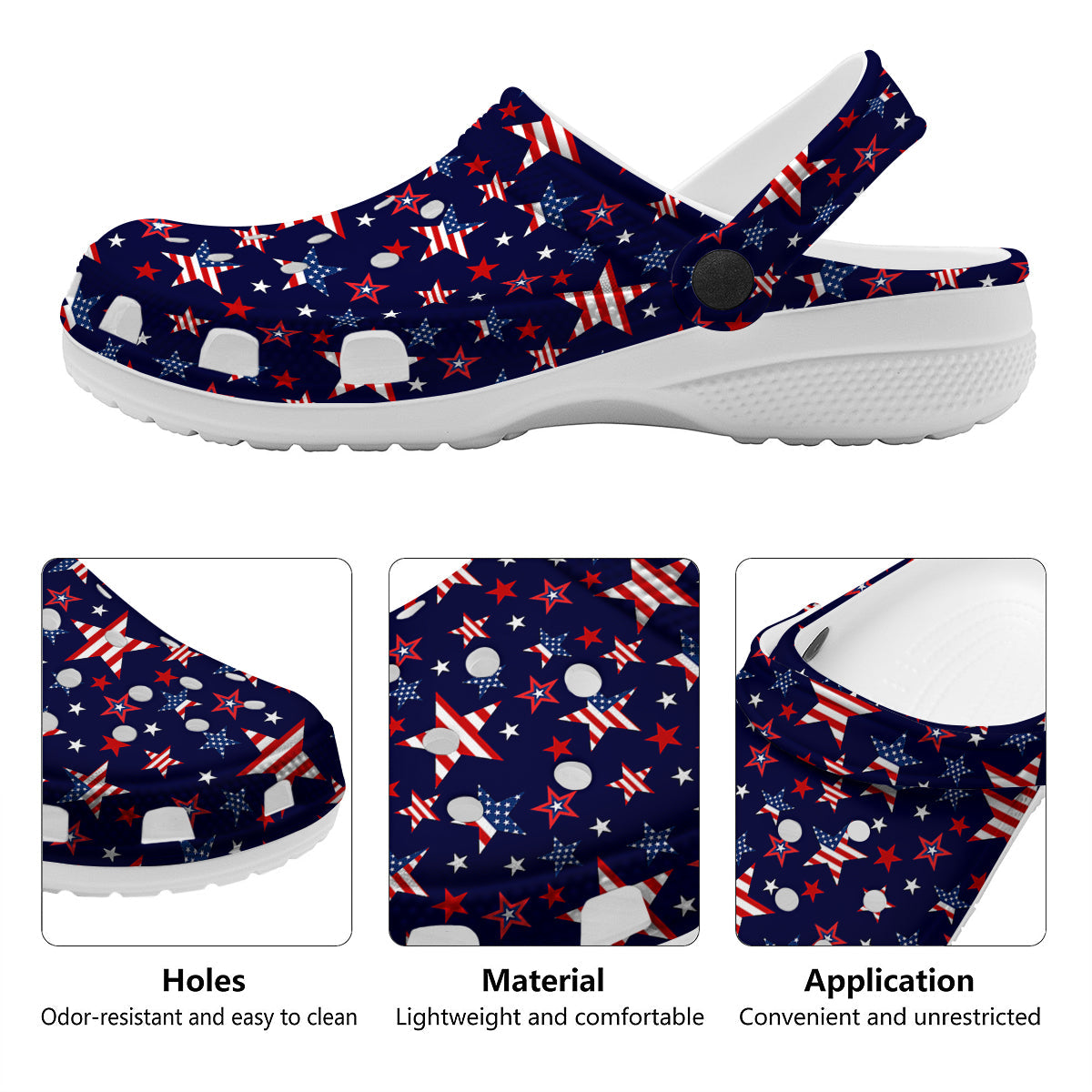 American Star Print Pattern Clog-grizzshop