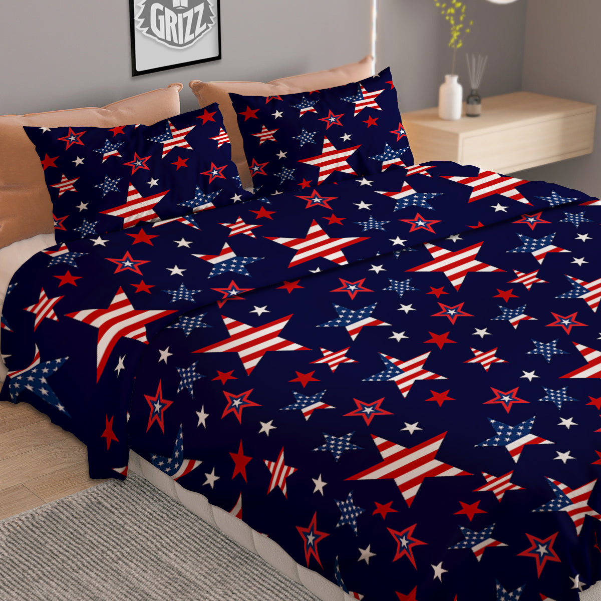 American Star Print Pattern Duvet Cover Bedding Set
