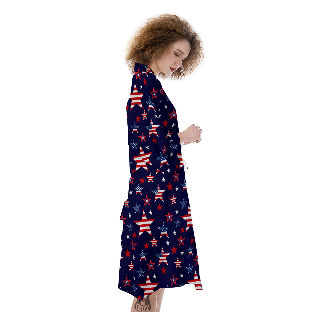 American Star Print Pattern Kimono-grizzshop