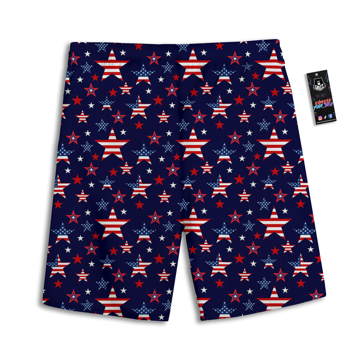 American Star Print Pattern Men's Athletic Shorts