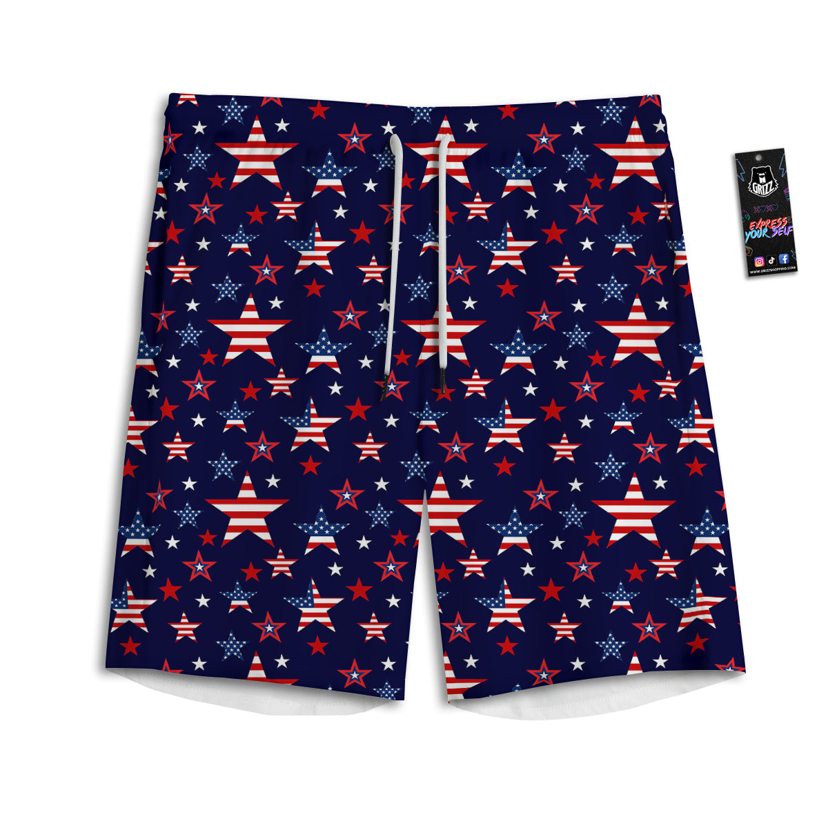 American Star Print Pattern Men's Athletic Shorts