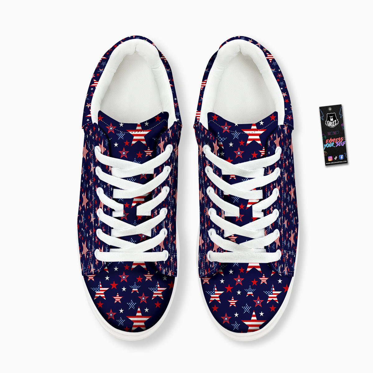 American Star Print Pattern Platform Shoes-grizzshop
