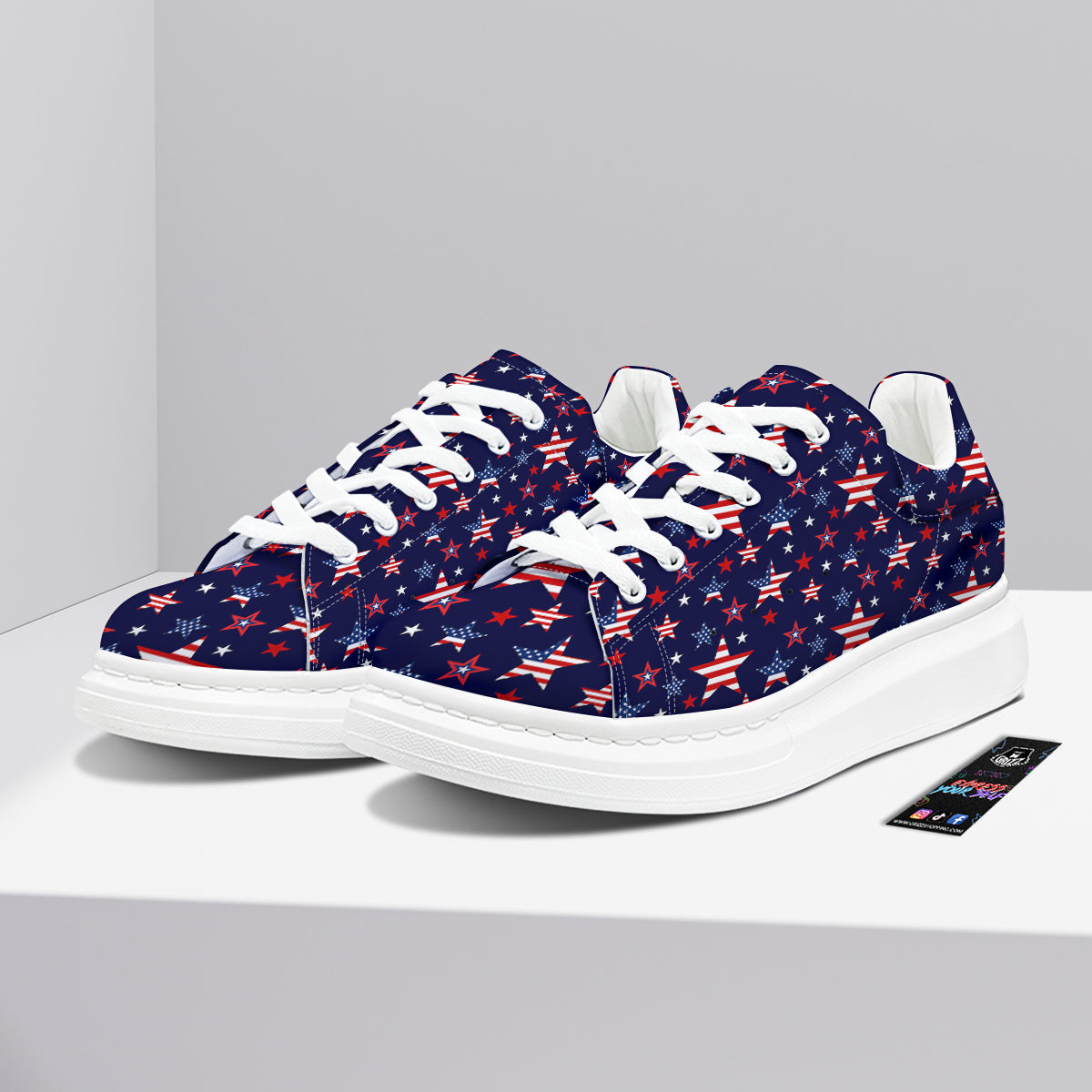 American Star Print Pattern Platform Shoes-grizzshop