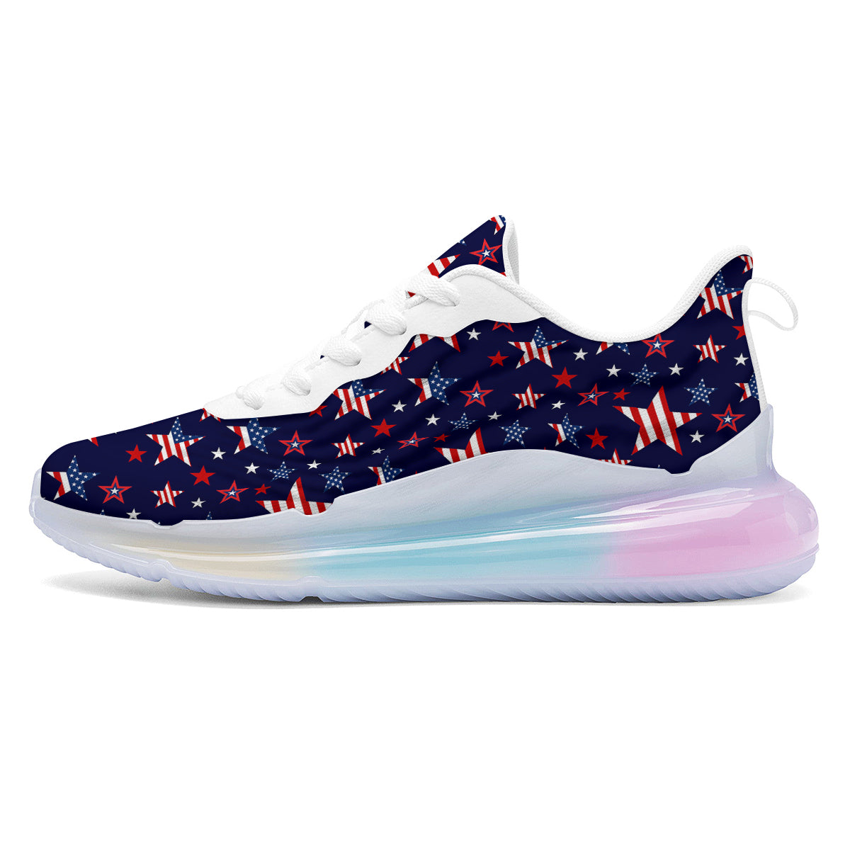 American Star Print Pattern Running Sneakers-grizzshop
