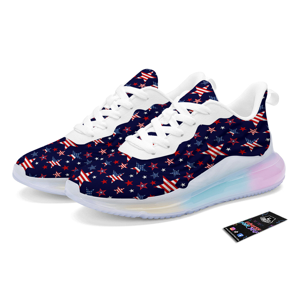 American Star Print Pattern Running Sneakers-grizzshop