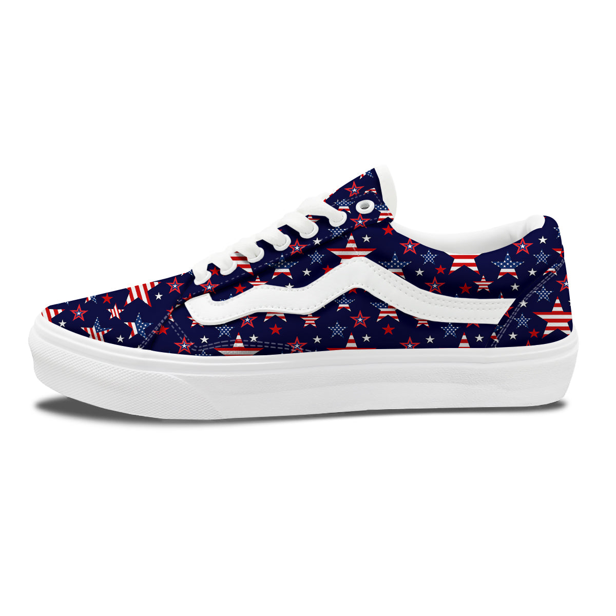 American Star Print Pattern Skate Shoes-grizzshop