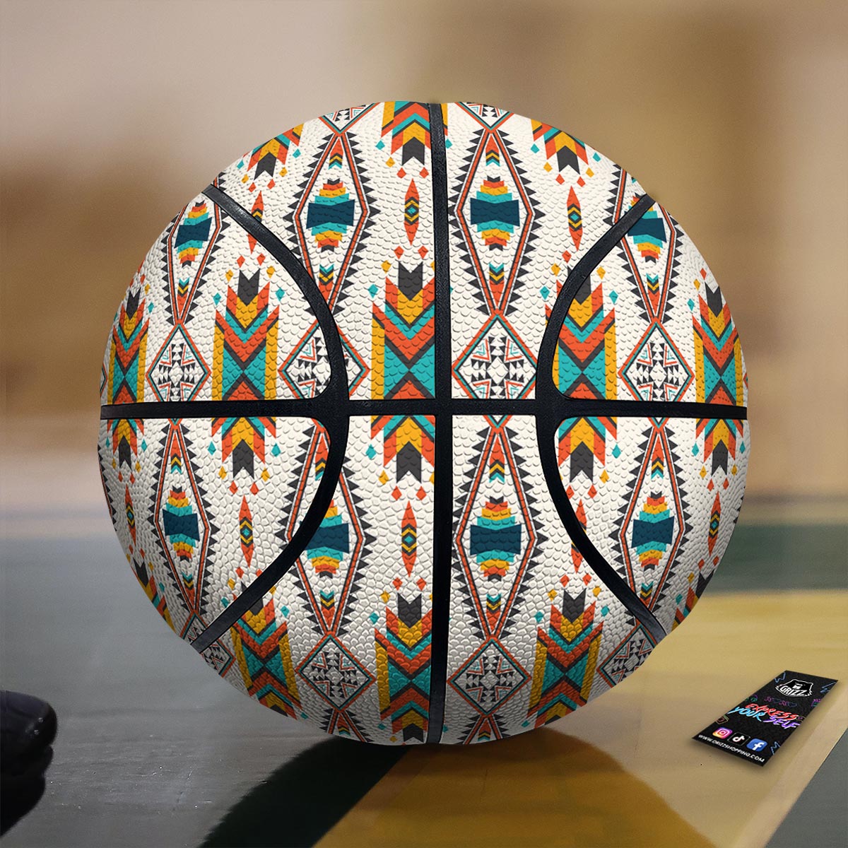 American Tribal Native Print Pattern Basketball