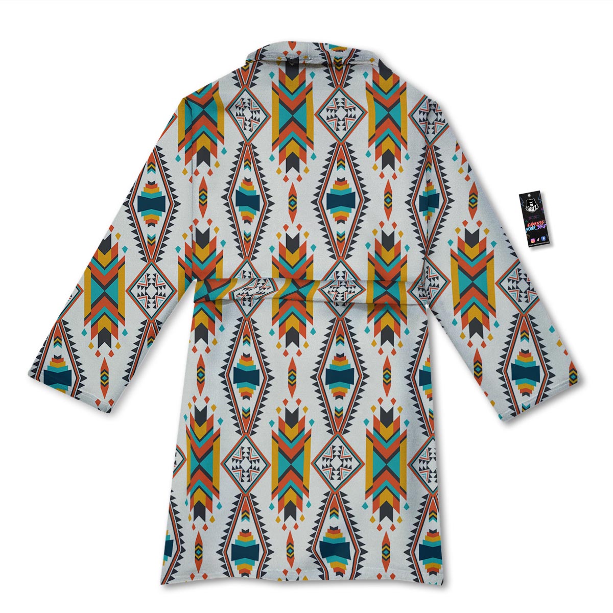 American Tribal Native Print Pattern Bathrobe-grizzshop