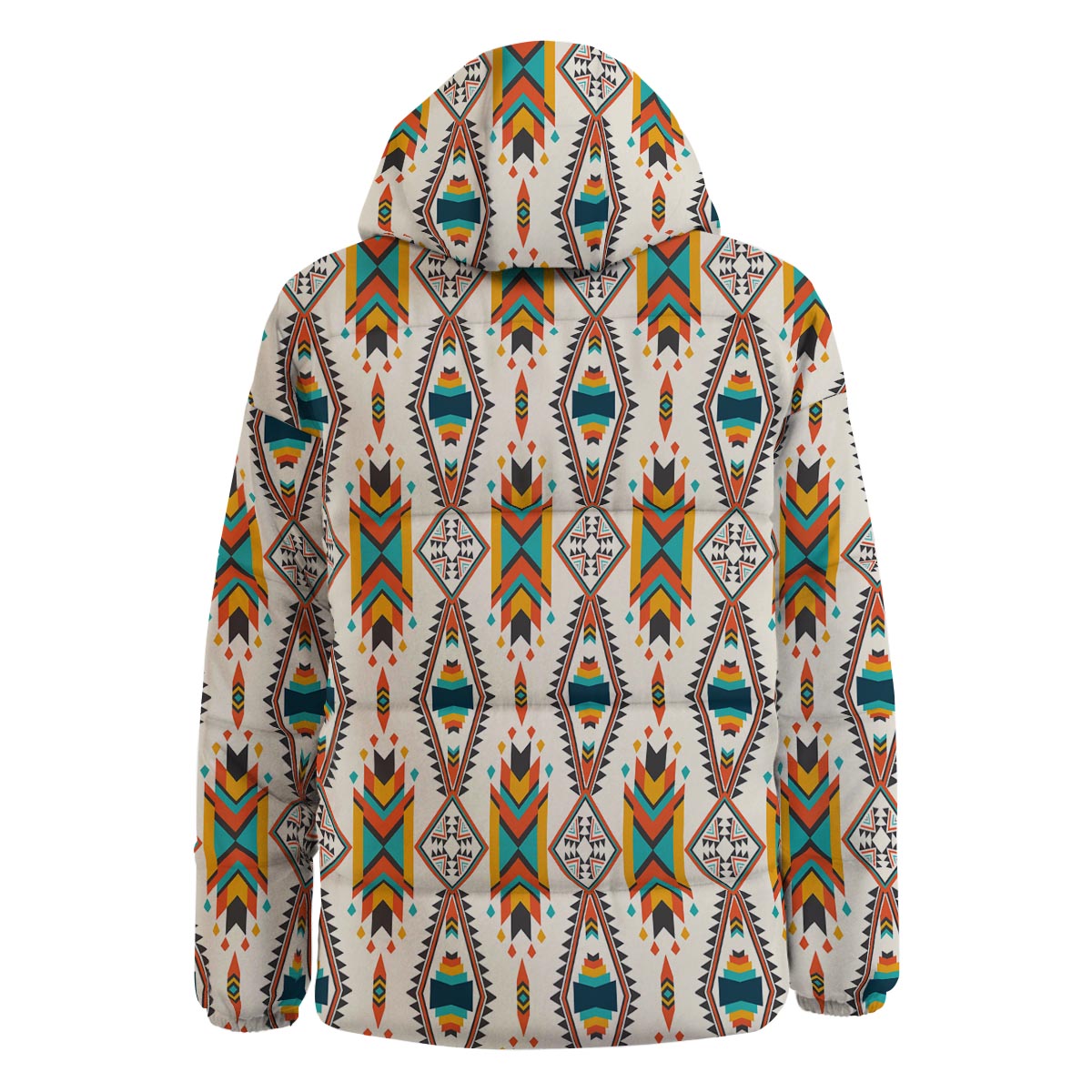 American Tribal Native Print Pattern Down Jacket-grizzshop