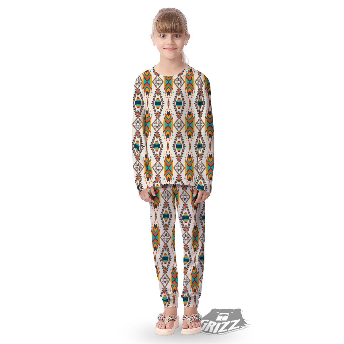 American Tribal Native Print Pattern Kid's Pajamas-grizzshop