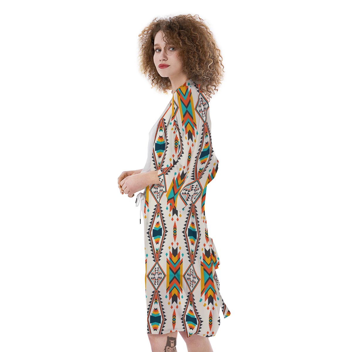 American Tribal Native Print Pattern Kimono-grizzshop
