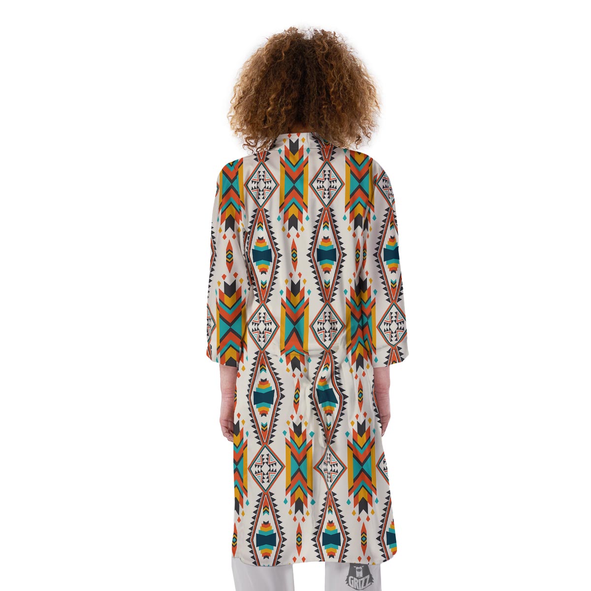 American Tribal Native Print Pattern Kimono-grizzshop