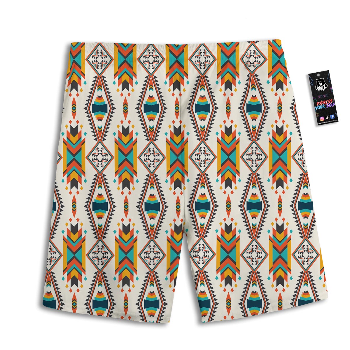 American Tribal Native Print Pattern Men's Athletic Shorts