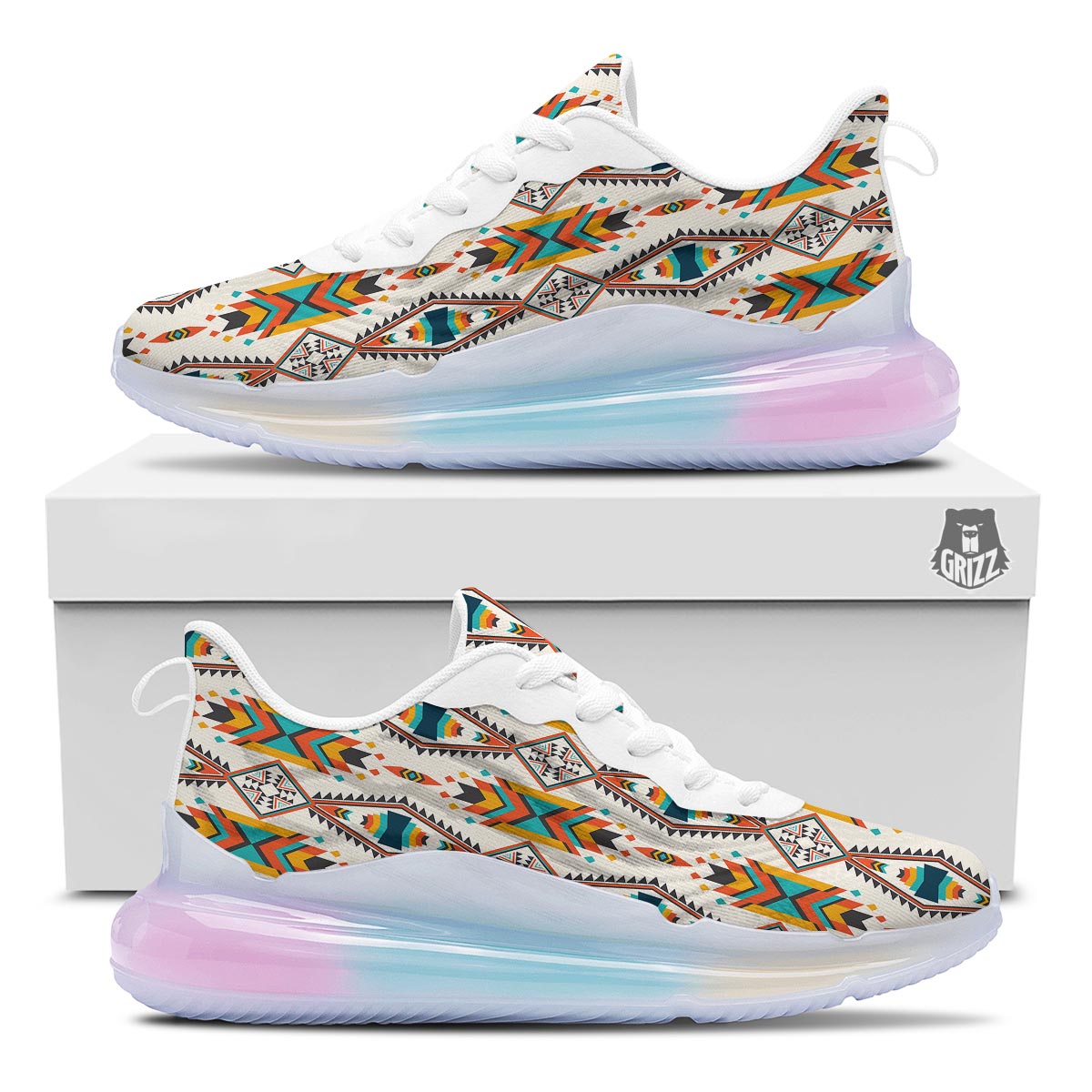 American Tribal Native Print Pattern Running Sneakers-grizzshop