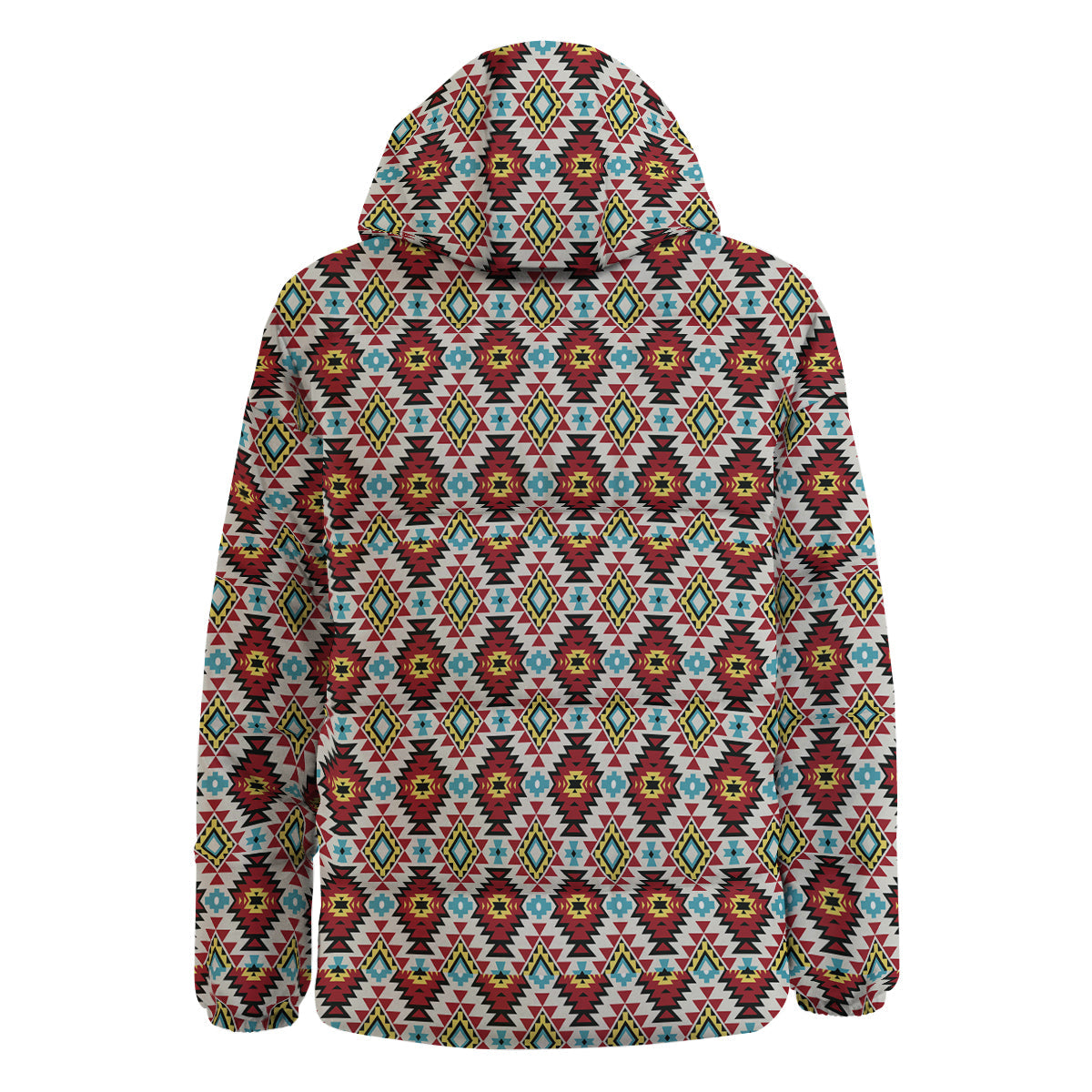 American Turquoise Native Print Pattern Down Jacket-grizzshop