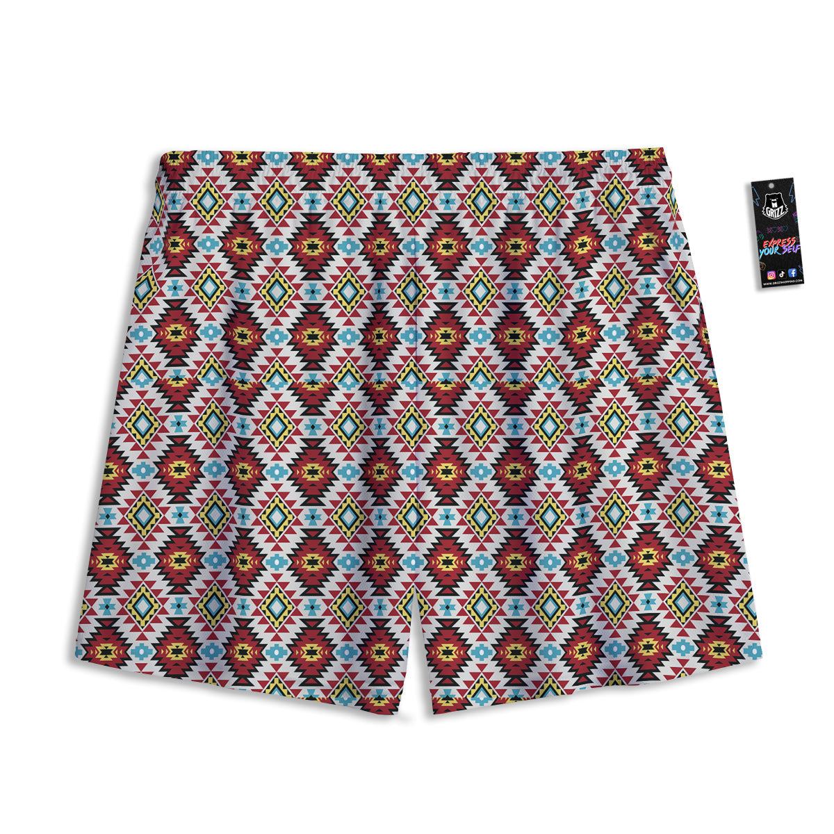 American Turquoise Native Print Pattern Mesh Shorts