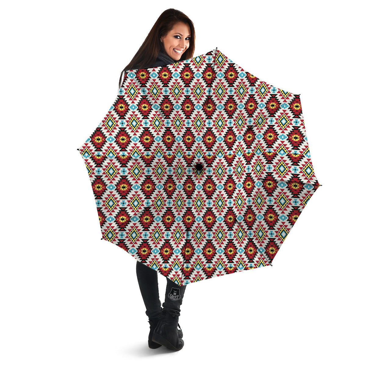 American Turquoise Native Print Pattern Umbrella-grizzshop