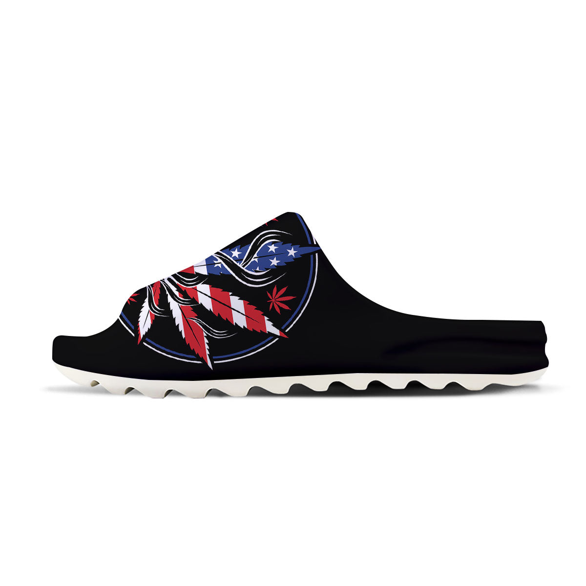 American Cannabis Leaf Flag Print Sandals-grizzshop