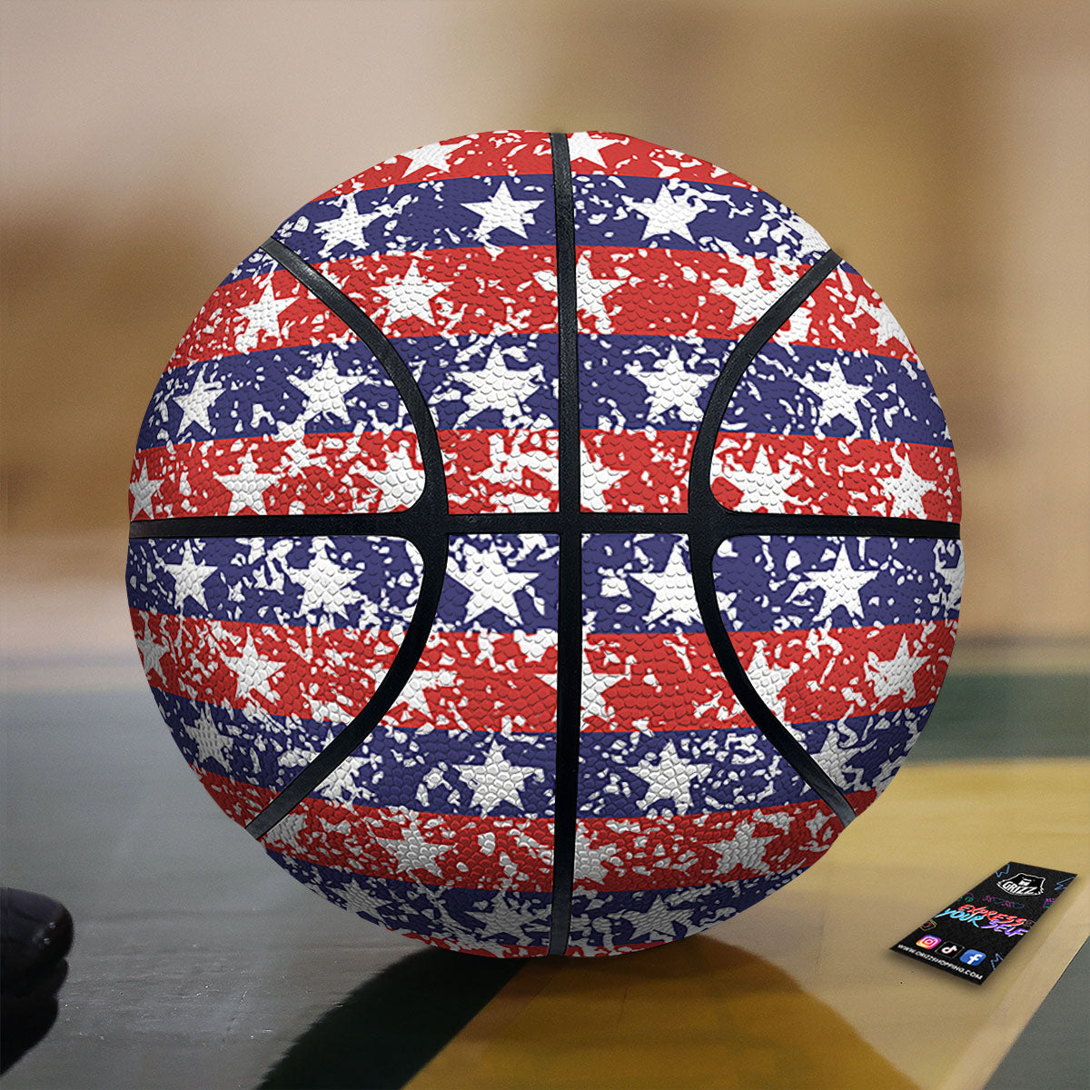 American Flag Abstract Print Basketball