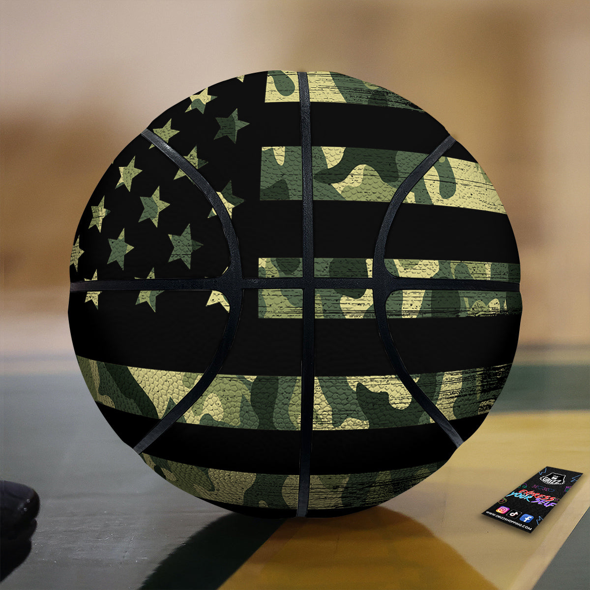 American Flag Camouflage Print Basketball