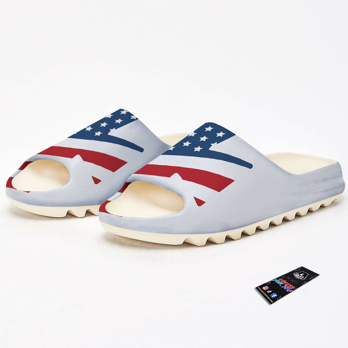 American Flag Christian Cross Print Sandals-grizzshop