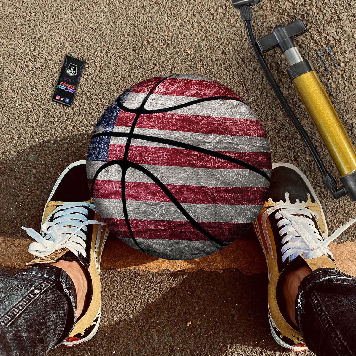 American Native Tribal Chevron Print Basketball