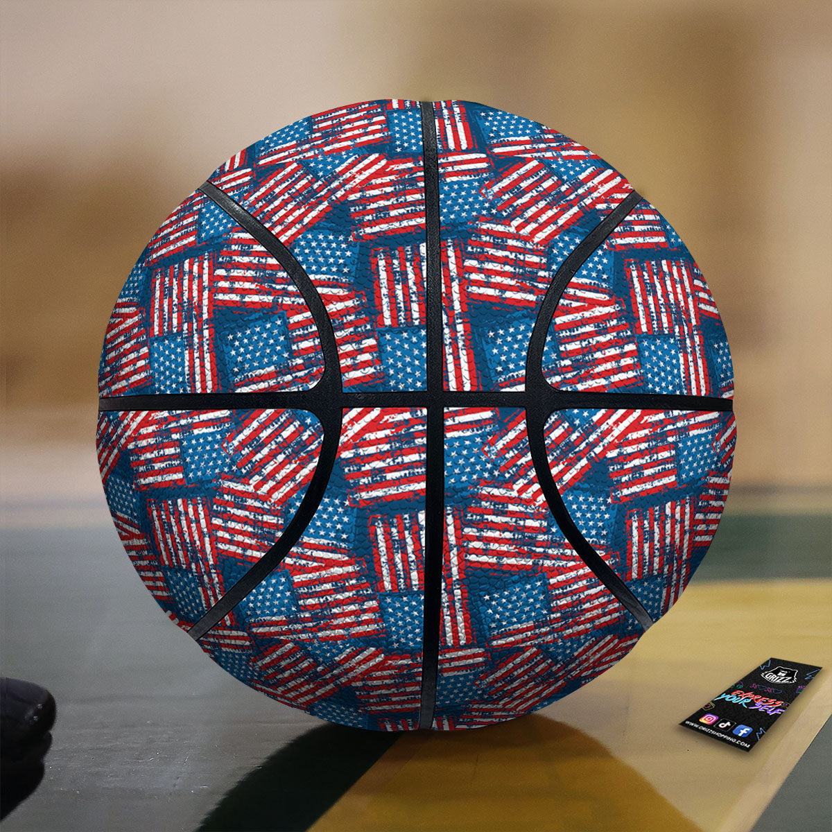 American Military Flag Print Basketball