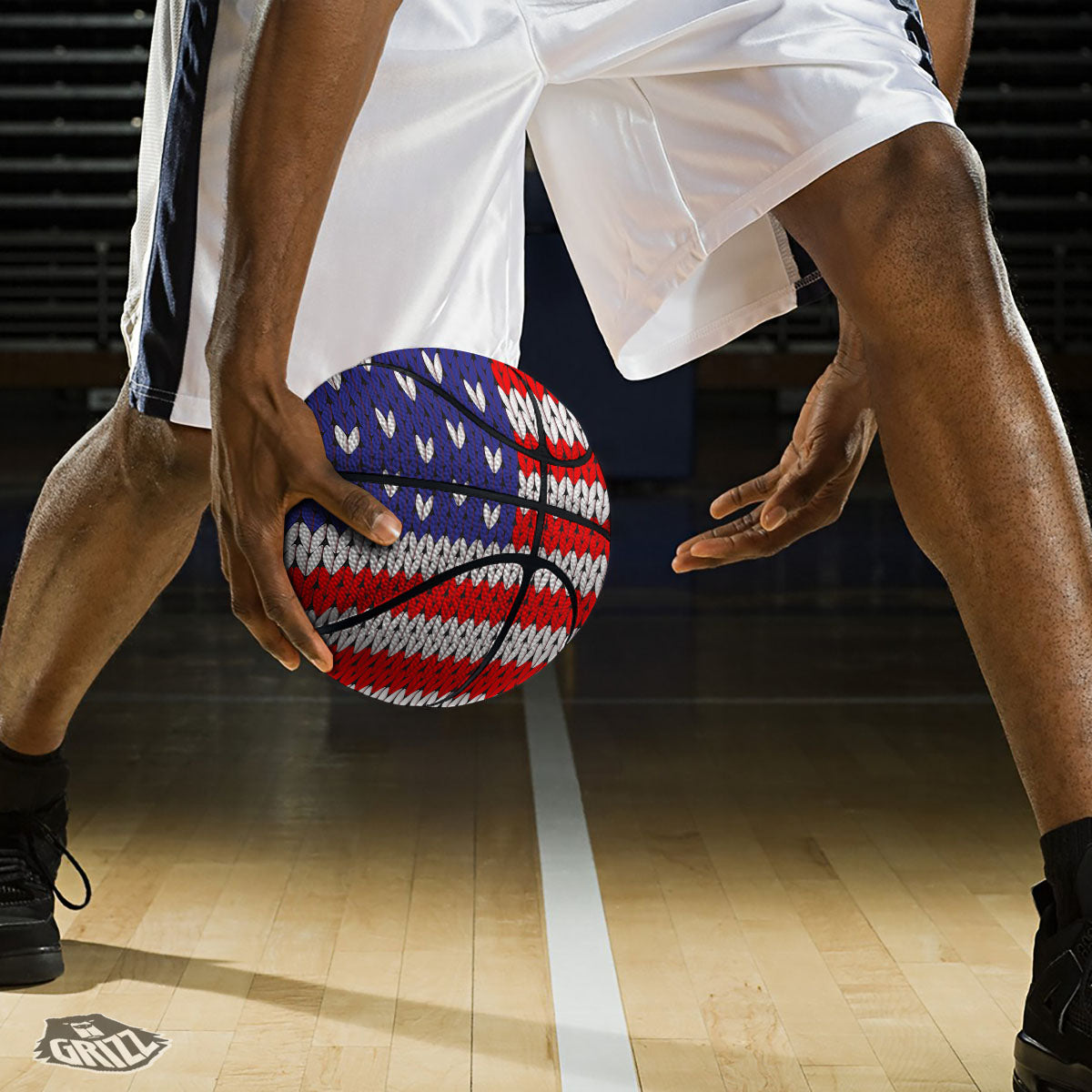 American Flag Knitted Print Basketball