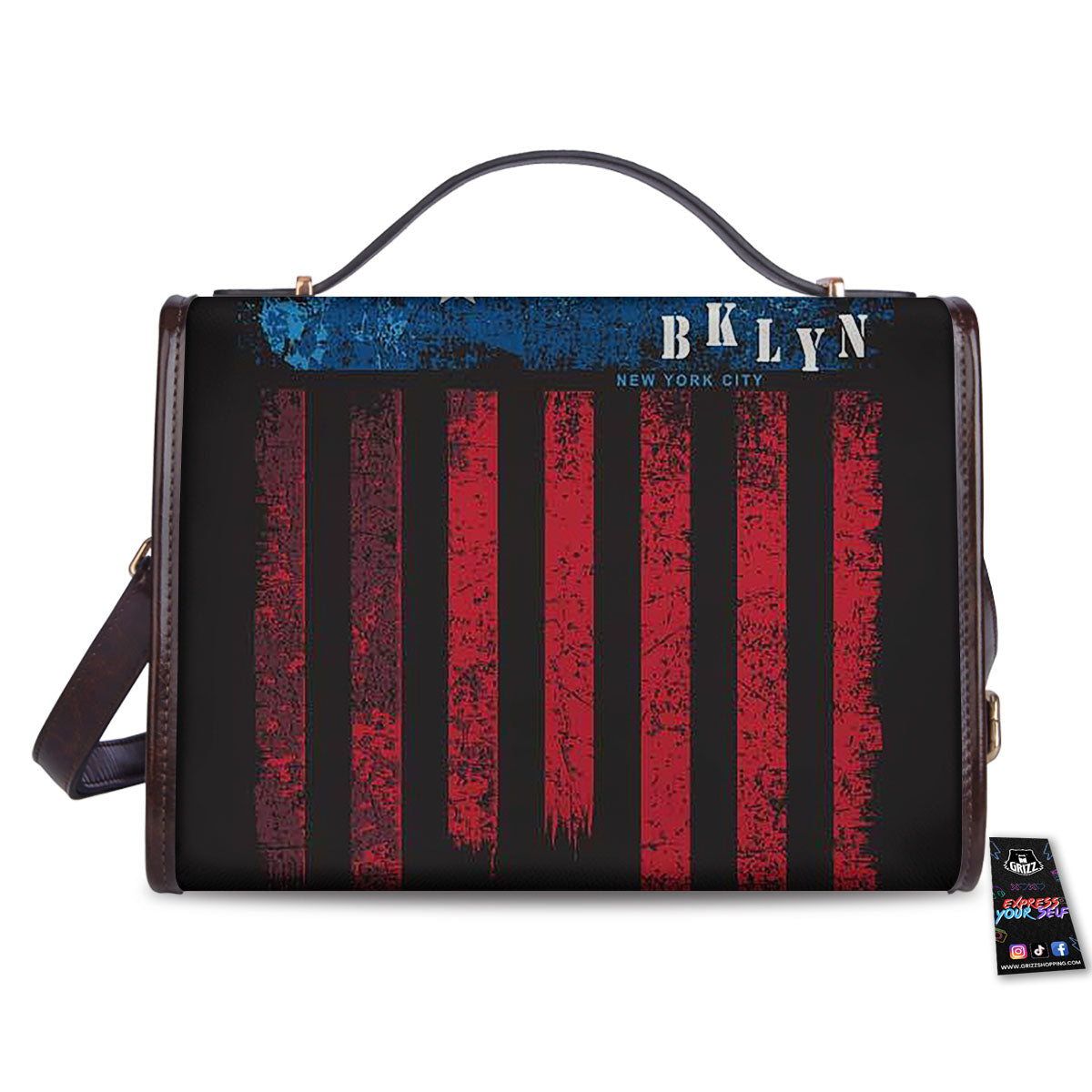 American Flag Vintage Print Women's Satchel Bag