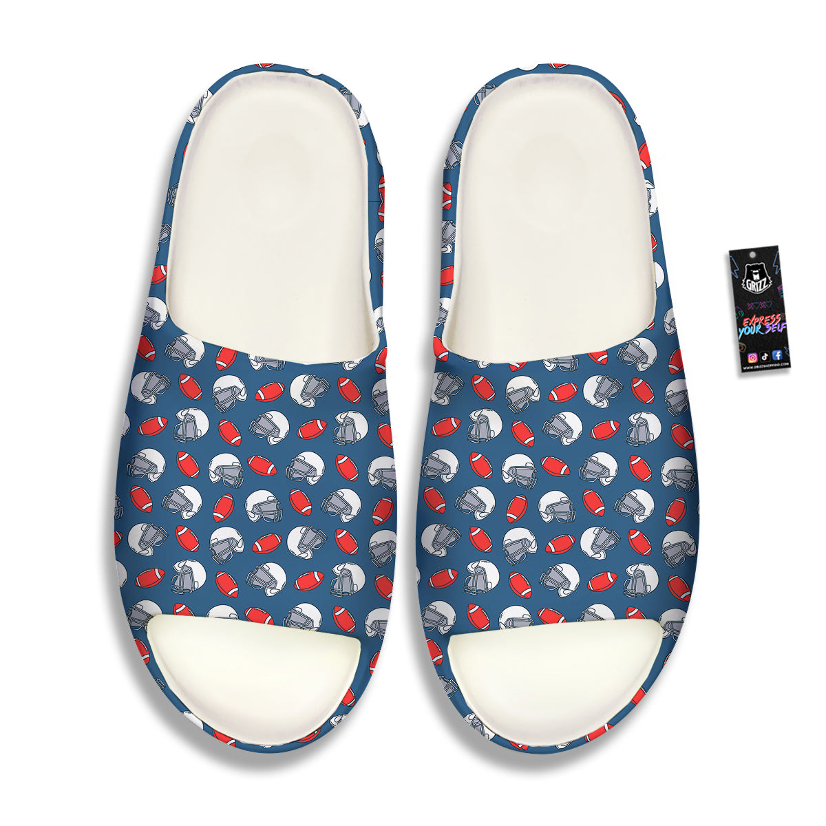American Football Print Pattern Sandals-grizzshop
