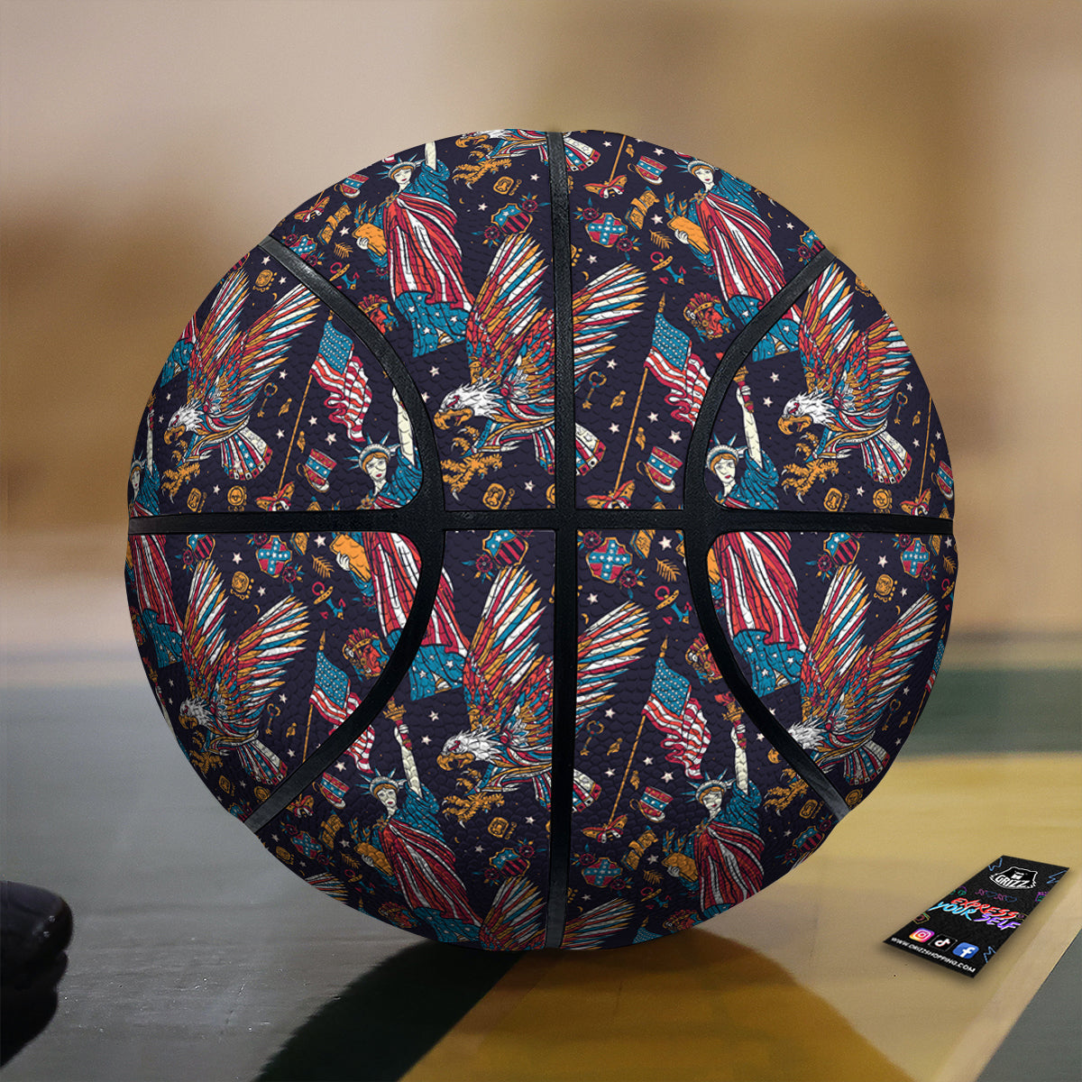 American Independence Day Print Pattern Basketball