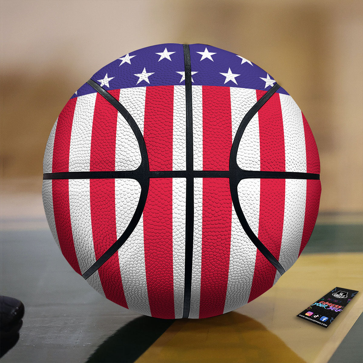 American Military Flag Print Basketball