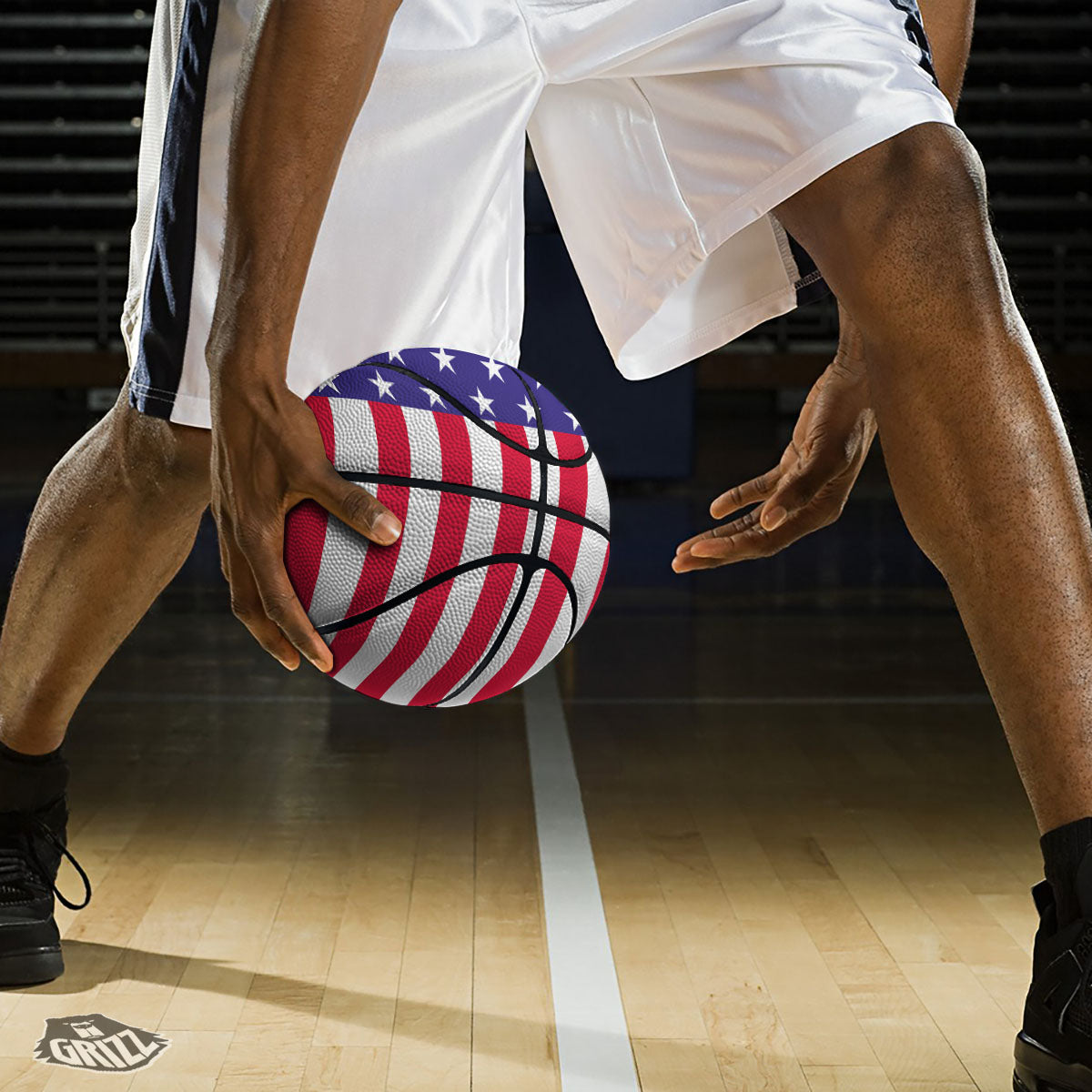American Military Flag Print Basketball