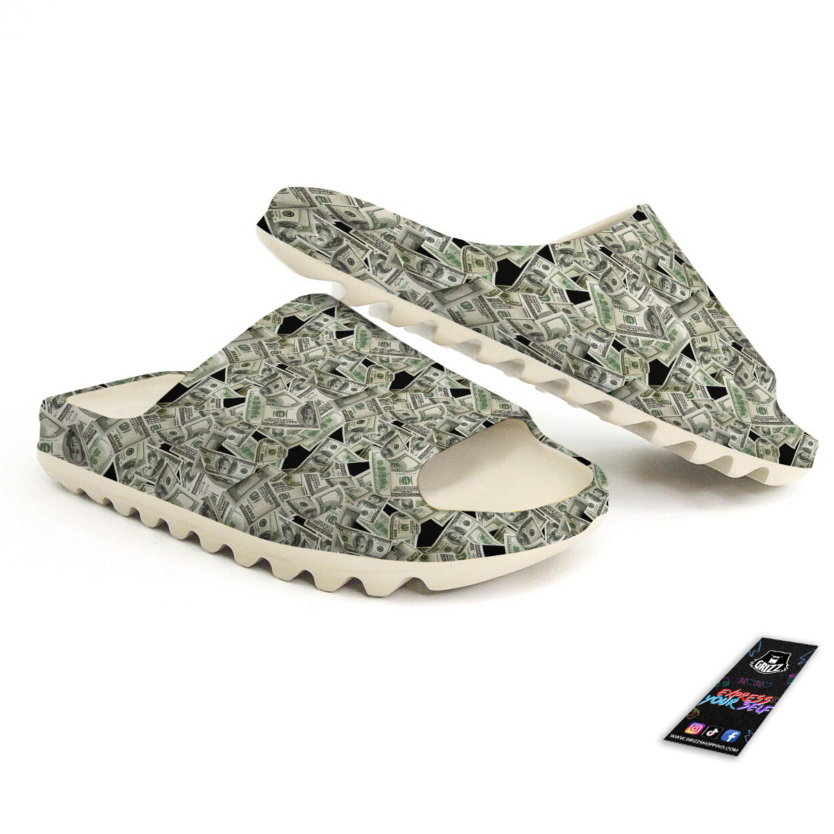 American Money US Dollars Print Pattern Sandals-grizzshop